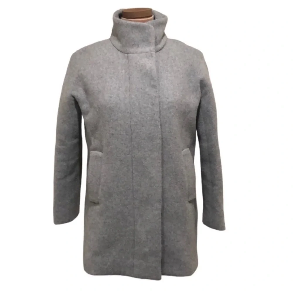J Crew Pea Coat Peacoat Size 4 Gray Wool Blend